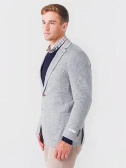 Peter Millar Crown Men's Birdseye Knit Soft Jacket -Standrews Links Officials Store MF21J03xBRITISHGREYxAlt2 48699701