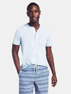 Faherty Brand Men's Short-Sleeve Heather Henley Tee
