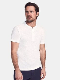 Faherty Brand Men's Short-Sleeve Heather Henley Tee -Standrews Links Officials Store MKC0034xWHITExPrimary 6996944
