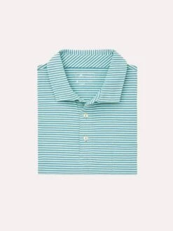 Peter Millar Men's Tybee Stripe Polo -Standrews Links Officials Store MS19K71P BLUERIDGE SEAGLASS 4ce094b9 1e6e 4ef7 8751 baeed2ee7bf1