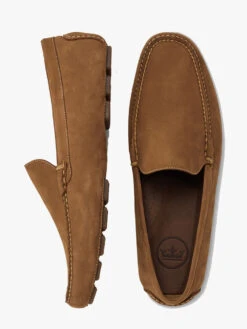 Peter Millar Crown Men’s Nubuck Venetian Leather Driver Shoe -Standrews Links Officials Store MS20F10 HAZELNUTalt3