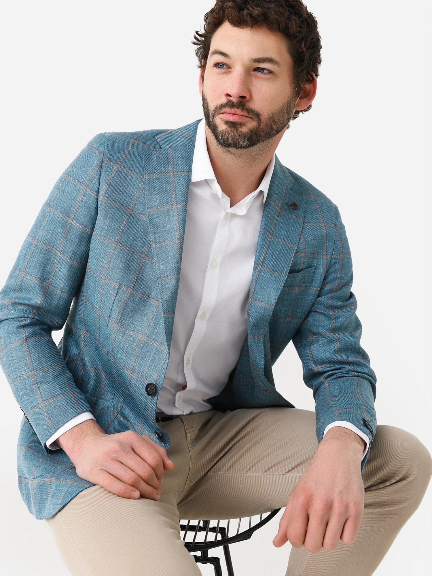 Peter Millar Crown Crafted Men's Bern Windowpane Soft Jacket 1 Peter Millar Crown Crafted Men's Bern Windowpane Soft Jacket