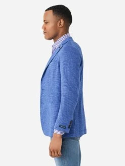 Peter Millar Crown Crafted Men's Holden Jersey Houndstooth Soft Jacket -Standrews Links Officials Store MS23XJ05xMARINABLUExAlt3 99319947