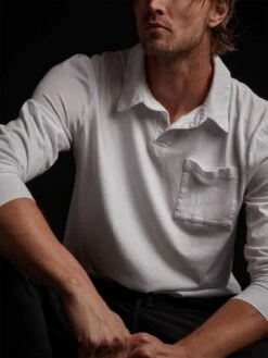 James Perse Men's Sueded Jersey Rugby Shirt