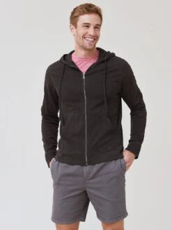 James Perse Men's Vintage Zip-Up Hoodie 12 James Perse Men's Vintage Zip-Up Hoodie -Standrews Links Officials Store MXA2130xCARBONPIGMENTxPrimary 64102994