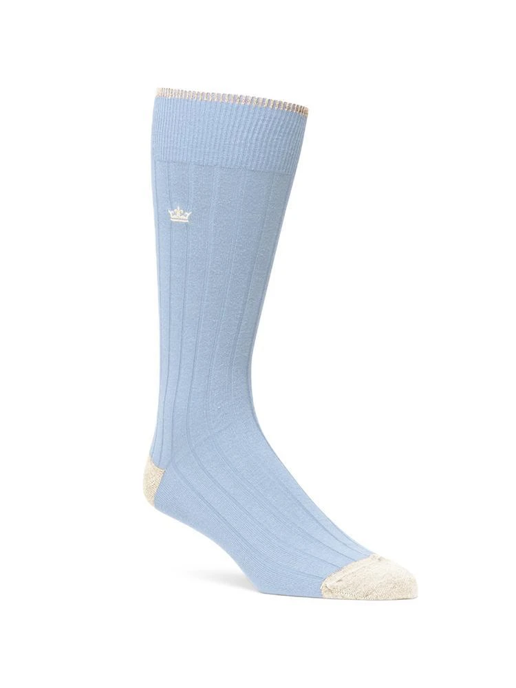 Peter Millar Crown Men's Crown Ribbed Solid Dress Sock 5 Peter Millar Crown Men's Crown Ribbed Solid Dress Sock - Image 5