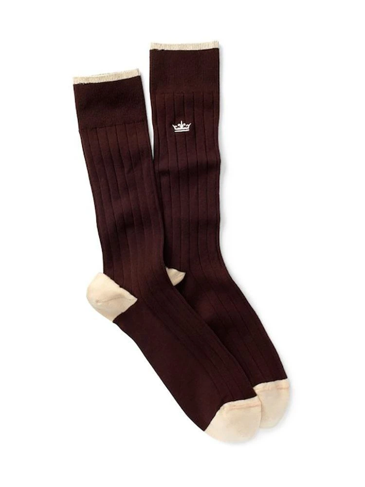 Peter Millar Crown Men's Crown Ribbed Solid Dress Sock 6 Peter Millar Crown Men's Crown Ribbed Solid Dress Sock - Image 6