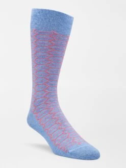 Peter Millar Crown Men's Chainlink Argyle Crew Sock