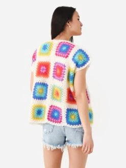 Rose Carmine Women's Sleeveless Patchwork Little Jacket -Standrews Links Officials Store RCPWMSS2347xSTRONGSxAlt3 94257848