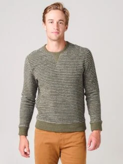 Rails Men's Heston Sweater -Standrews Links Officials Store RM 851A 908A 2349xOLIVEHEATHERGREYSTRIPExPrimary 18310258