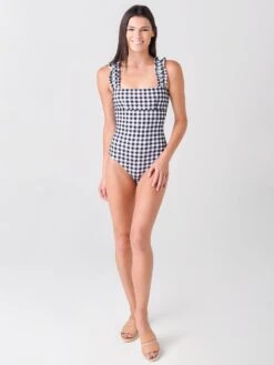 Ephemera Women's Gingham Ruffle One-Piece Swimsuit -Standrews Links Officials Store RS21UP22xCLASSICGINGHAMxAlt1 39028628