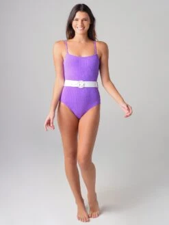 Solid & Striped Women's The Nina Belted One-Piece Swimsuit 7 Solid & Striped Women's The Nina Belted One-Piece Swimsuit -Standrews Links Officials Store S014 4444SU1xVIOLETRIBxAlt3 12851023