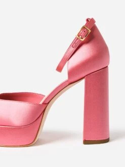 Loeffler Randall Women's Selina Closed-Toe Platform Heel -Standrews Links Officials Store SELINA SATNxBUBBLEGUMSATINxAlt3 95728334
