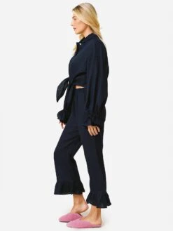 Sleeper Women's Rumba Linen Lounge Set 6 Sleeper Women's Rumba Linen Lounge Set -Standrews Links Officials Store SL2101PxNAVYxAlt2 74535624