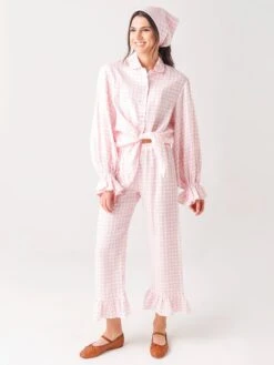 Sleeper Women's Rumba Linen Lounge Suit -Standrews Links Officials Store SL2119PxPINKWHITExAlt2 35671402