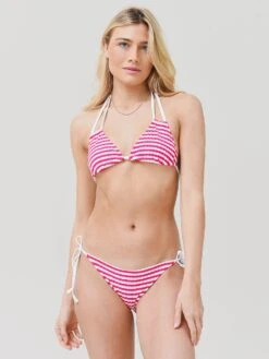 Solid & Striped Women's The Tenley Striped Rib Bikini Bottom -Standrews Links Officials Store SP22 006STRS SxSTRAWBERRYxAlt2 65658691