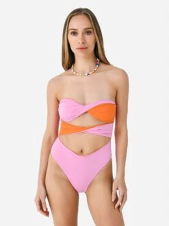 Solid & Striped Women's The Reversible Marlie One-Piece Swimsuit -Standrews Links Officials Store SP23 1102BTX CLCxCARNATIONPINKCLEMENTINExAlt4 98162710