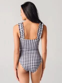 Ephemera Women's Classic Gingham Ruffle One-Piece Swimsuit -Standrews Links Officials Store SS20UP22 GMxCLASSICGINGHAMxAlt2 21516978