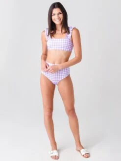 Ephemera Women's Lilac Gingham Classic Ruffle Bikini Top -Standrews Links Officials Store SS21DP12xLILACxAlt1 39035375