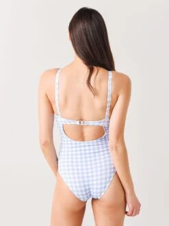 Ephemera Women's Sky Gingham Classic One-Piece Swimsuit -Standrews Links Officials Store SS21UP23 SGxSKYGINGHAMxAlt3 33680684