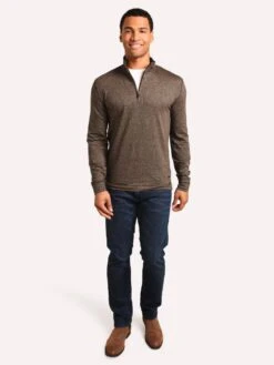 Rodd And Gunn Anvil Island 1/4 Zip -Standrews Links Officials Store TP0194 TAUPEalt3