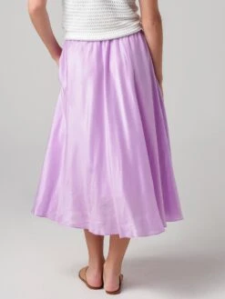 Vince Women's Gathered Silk Habotai Pull-On Skirt -Standrews Links Officials Store V651630598xLILACxAlt2 10606827