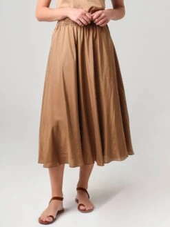 Vince Women's Gathered Silk Habotai Pull-On Skirt -Standrews Links Officials Store V651630598xTIMBERxPrimary 10607528