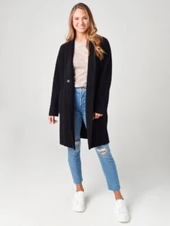 Vince Women's Collarless Cardigan Coat -Standrews Links Officials Store V697278549xBLACKxAlt3 15979092