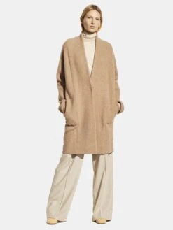 Vince Women's Collarless Cardigan Coat -Standrews Links Officials Store V697278549xCAMELxPrimary 20037418