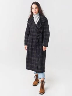 Vince Women's Long Plaid Coat