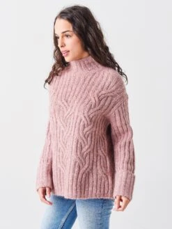 Vince Women's Mirrored Cable Turtleneck -Standrews Links Officials Store V784278854xROSExAlt2 48117454