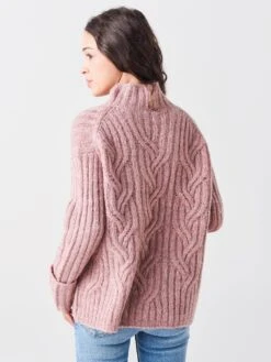 Vince Women's Mirrored Cable Turtleneck -Standrews Links Officials Store V784278854xROSExAlt3 48117455