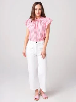 Le Jean Women's Leona Wide-Leg Jean -Standrews Links Officials Store W042 350 3290xWHITExAlt3