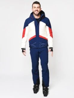 Perfect Moment Men’s Chevron Stripes Jacket -Standrews Links Officials Store W18M003 SNOWWHITE NAVY REDalt3