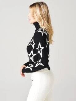 Perfect Moment Women's Star Dust Sweater -Standrews Links Officials Store W3090xBLACKSNOWWHITESTARxAlt2 20624366