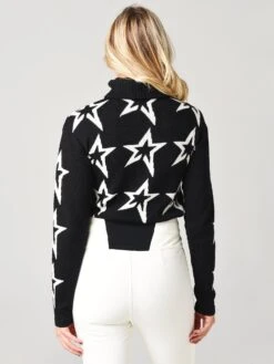 Perfect Moment Women's Star Dust Sweater -Standrews Links Officials Store W3090xBLACKSNOWWHITESTARxAlt3 20624371
