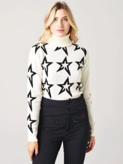 Perfect Moment Women's Star Dust Sweater -Standrews Links Officials Store W3090xSNOWWHITEBLACKSTARxPrimary 20629822