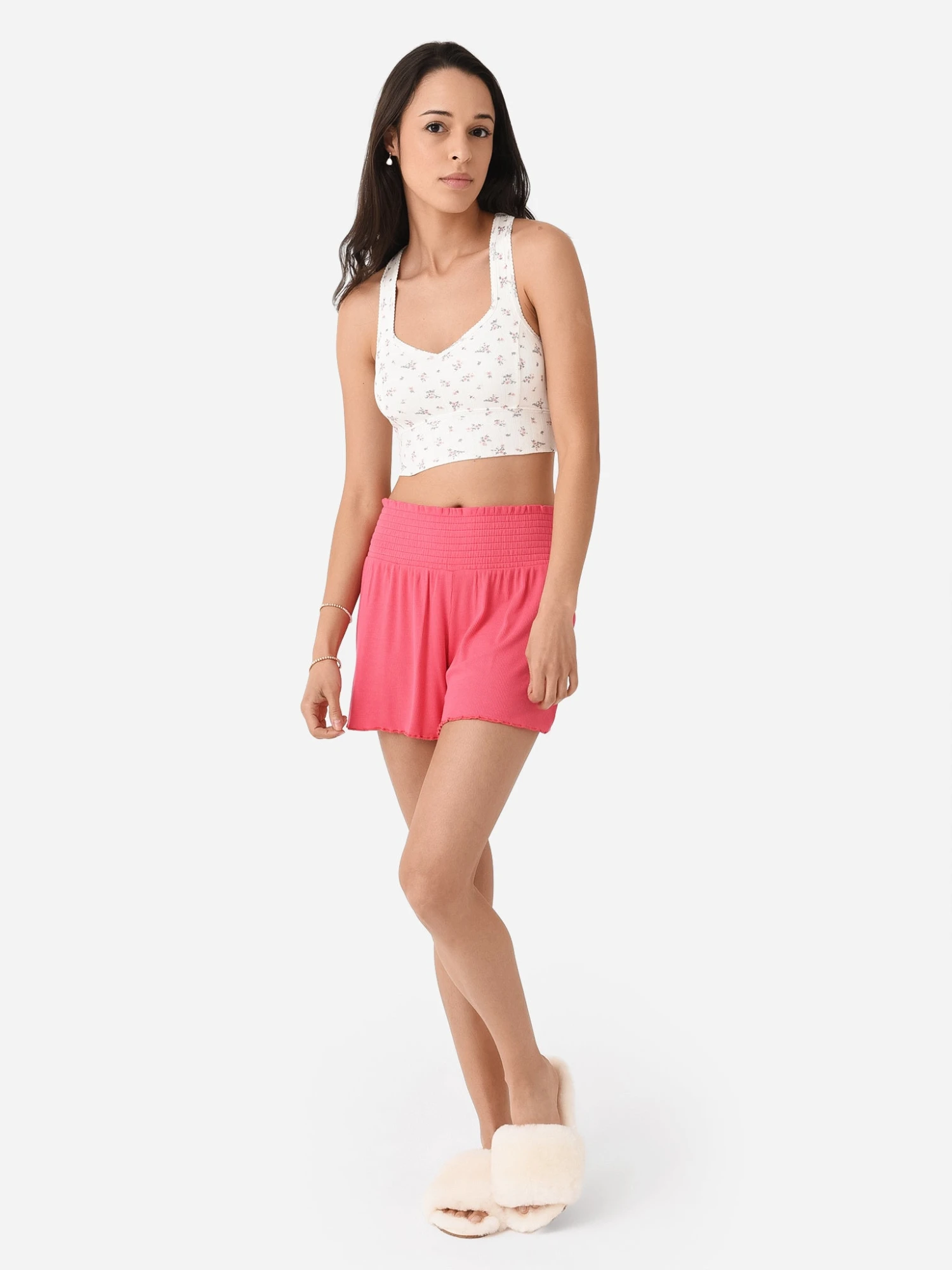 Z Supply Women's Ditsy Floral Silky Pointelle Tank Bra 2 Z Supply Women's Ditsy Floral Silky Pointelle Tank Bra - Image 2