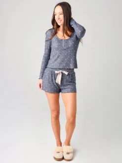 Z Supply Women's Take It Easy Dot Henley -Standrews Links Officials Store ZT204906xSTEELxAlt3 17875599