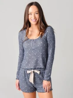 Z Supply Women's Take It Easy Dot Henley