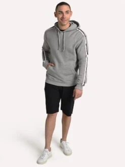 ATM Men's French Terry Racing Stripe Hoodie -Standrews Links Officials Store am4848 fc1 heathergreyalt3