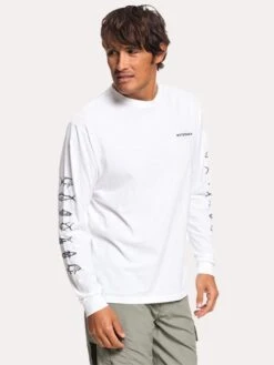 Quiksilver Men's Waterman Aztec Fish Long Sleeve Tee -Standrews Links Officials Store aqmzt03356 wbb0whitealt1