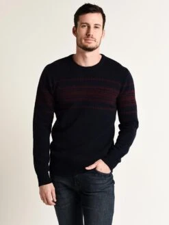 Hartford Bicolor Jacquard Crew Pullover