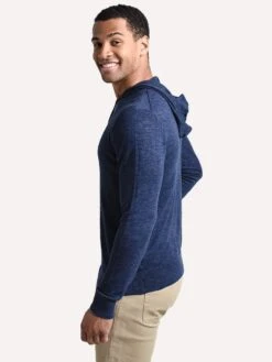 Hartford Men's Hoody Knitted Pull Over -Standrews Links Officials Store art4324 navy indigomixalt2