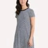 ATM Stripe Jersey Short Sleeve Dress