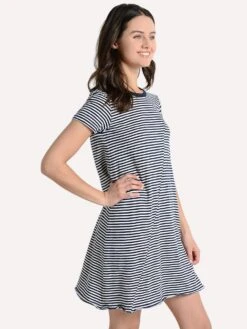 ATM Stripe Jersey Short Sleeve Dress -Standrews Links Officials Store aw2177 gan navy whitestripealt2