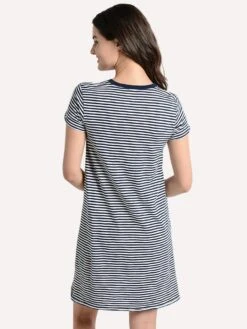 ATM Stripe Jersey Short Sleeve Dress -Standrews Links Officials Store aw2177 gan navy whitestripealt3