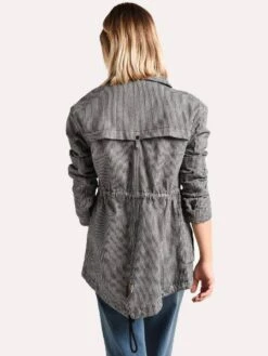 ATM Women's Railroad Stripe Field Jacket -Standrews Links Officials Store aw5880 maq indigo whitestripealt2