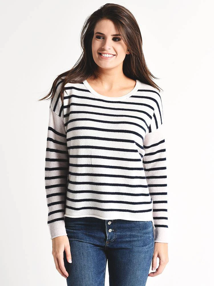 ATM Cashmere Color Blocked Stripe Crew Neck Sweater 2 ATM Cashmere Color Blocked Stripe Crew Neck Sweater - Image 2