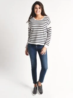 ATM Cashmere Color Blocked Stripe Crew Neck Sweater 7 ATM Cashmere Color Blocked Stripe Crew Neck Sweater -Standrews Links Officials Store aw8261 al lunar navystripealt1